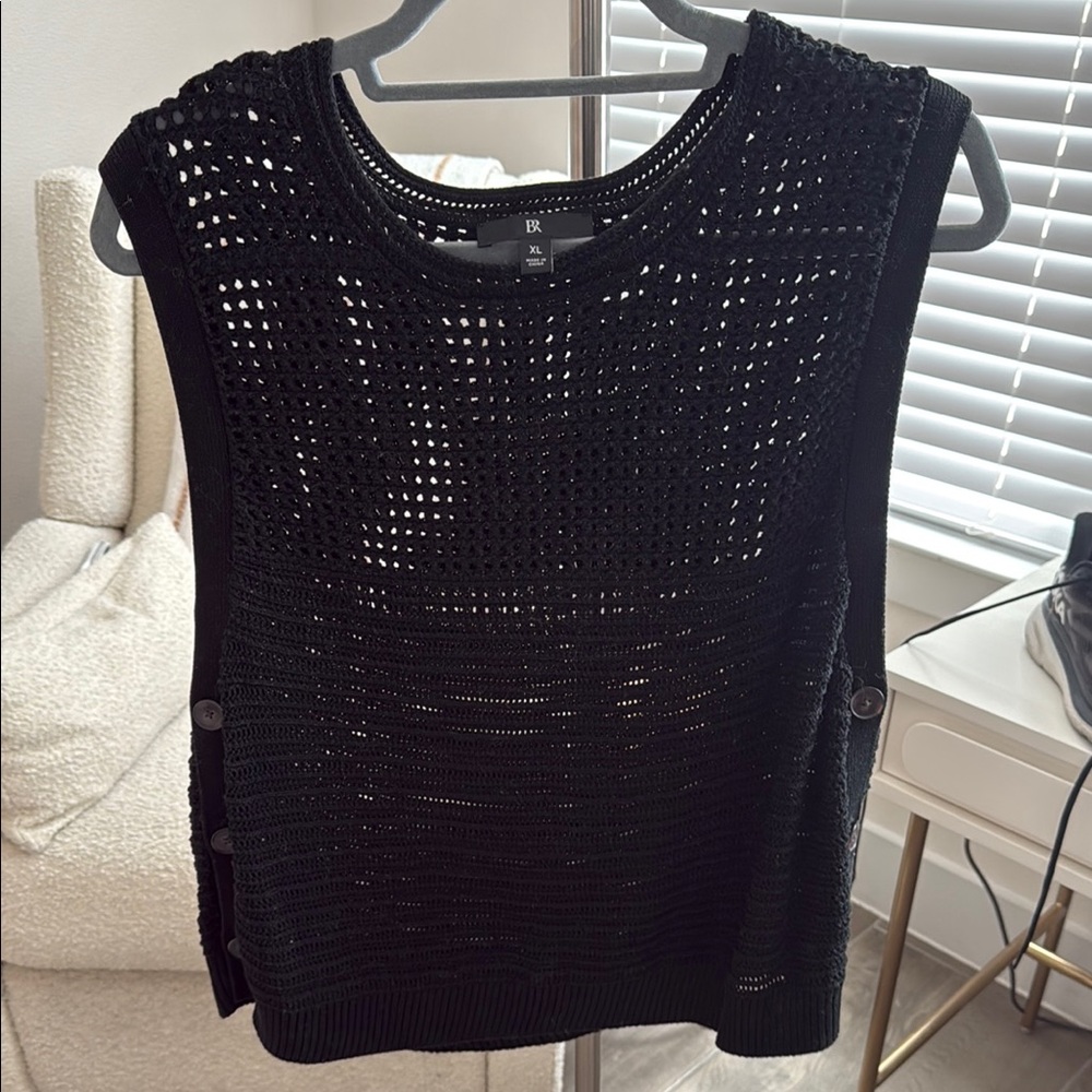 Banana Republic Black Crochet vest